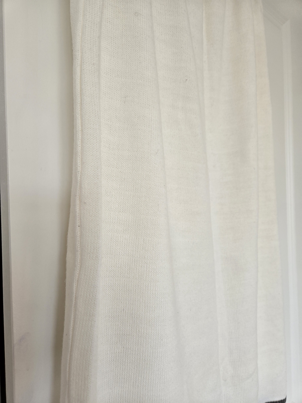 Cream Knit Midi Skirt with Contrast Trim - Picture 6 of 9